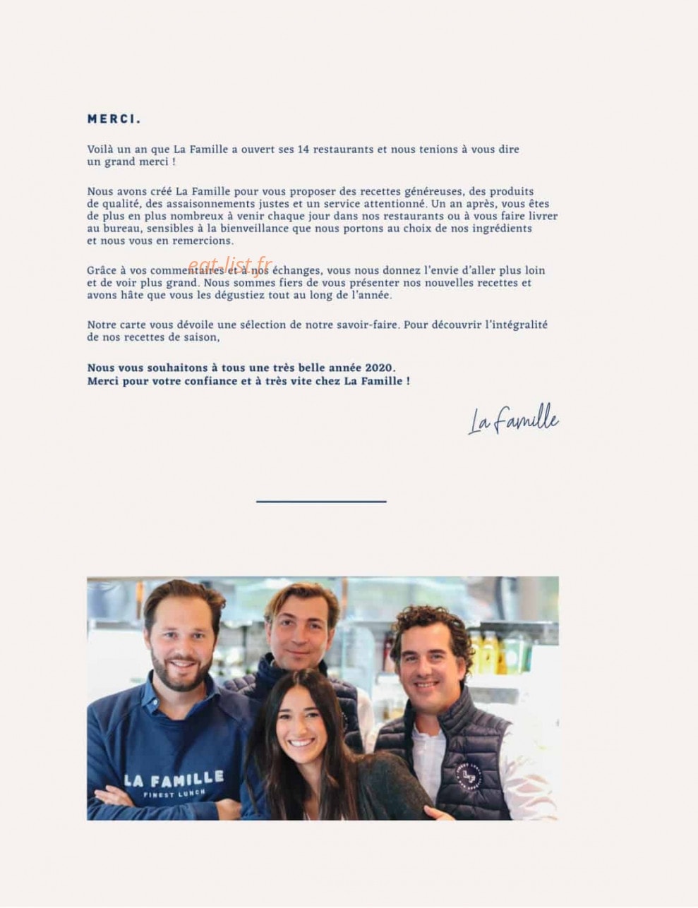 La Famille Finest Lunch — carte page 46