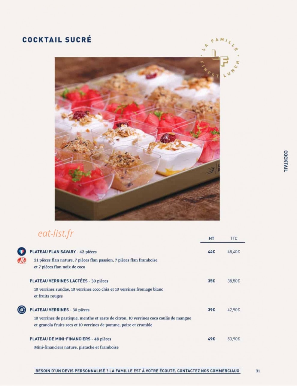 La Famille Finest Lunch — carte page 29