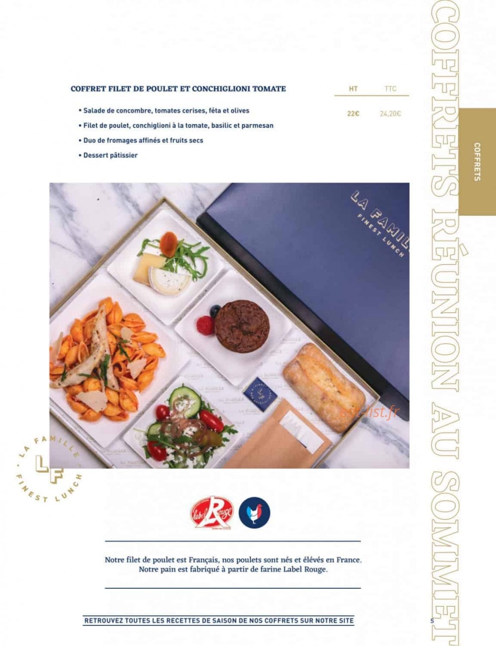 La Famille Finest Lunch — carte page 5