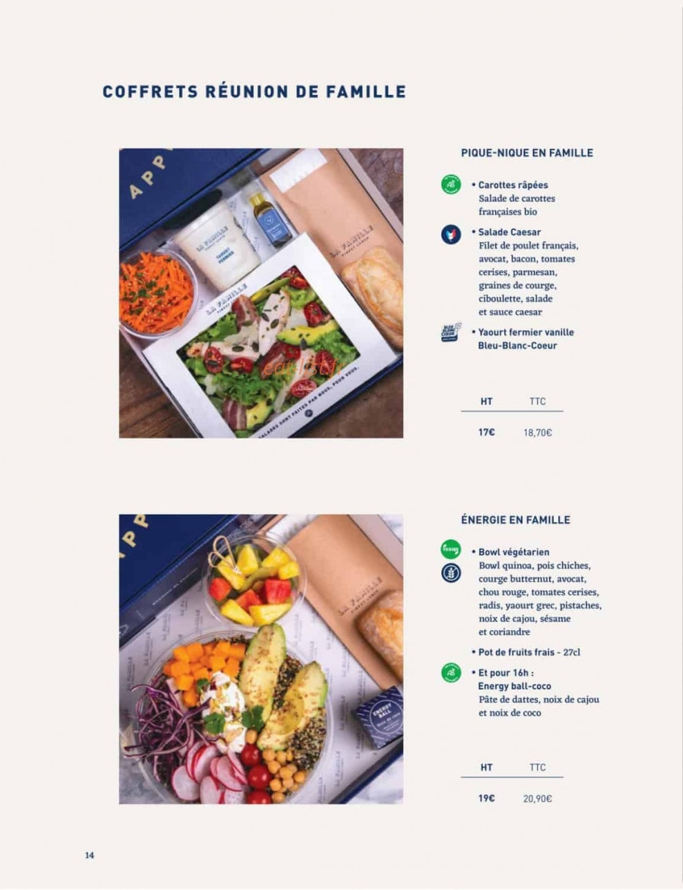 La Famille Finest Lunch — carte page 12