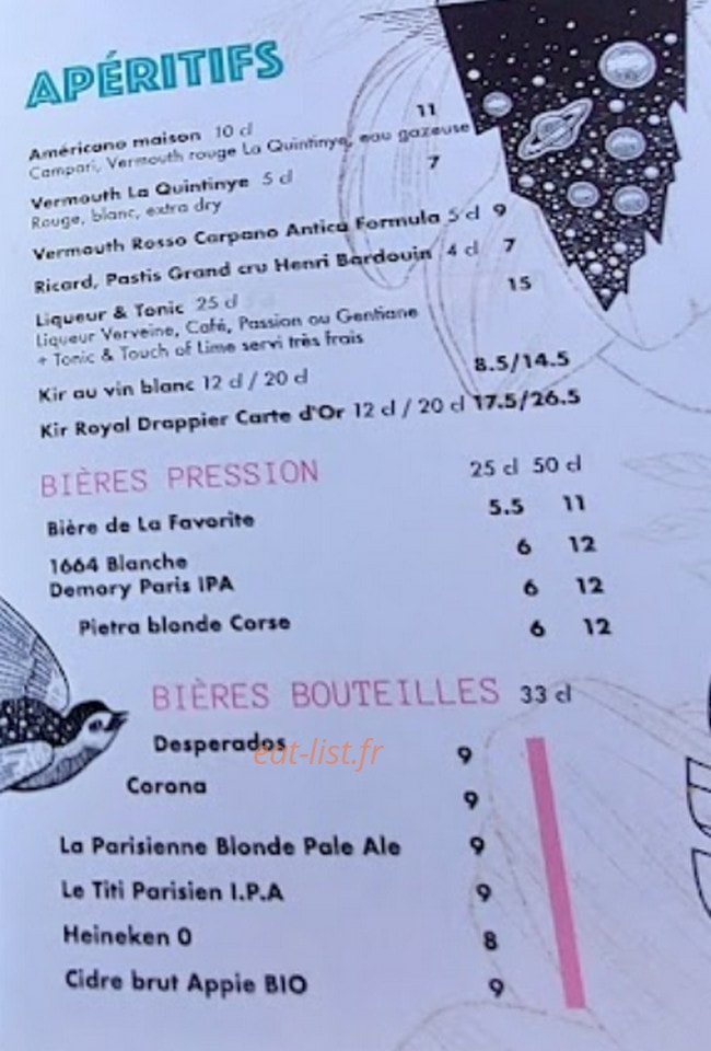 La Favorite — carte page 1