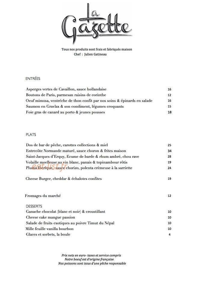 La Gazette — carte page 1