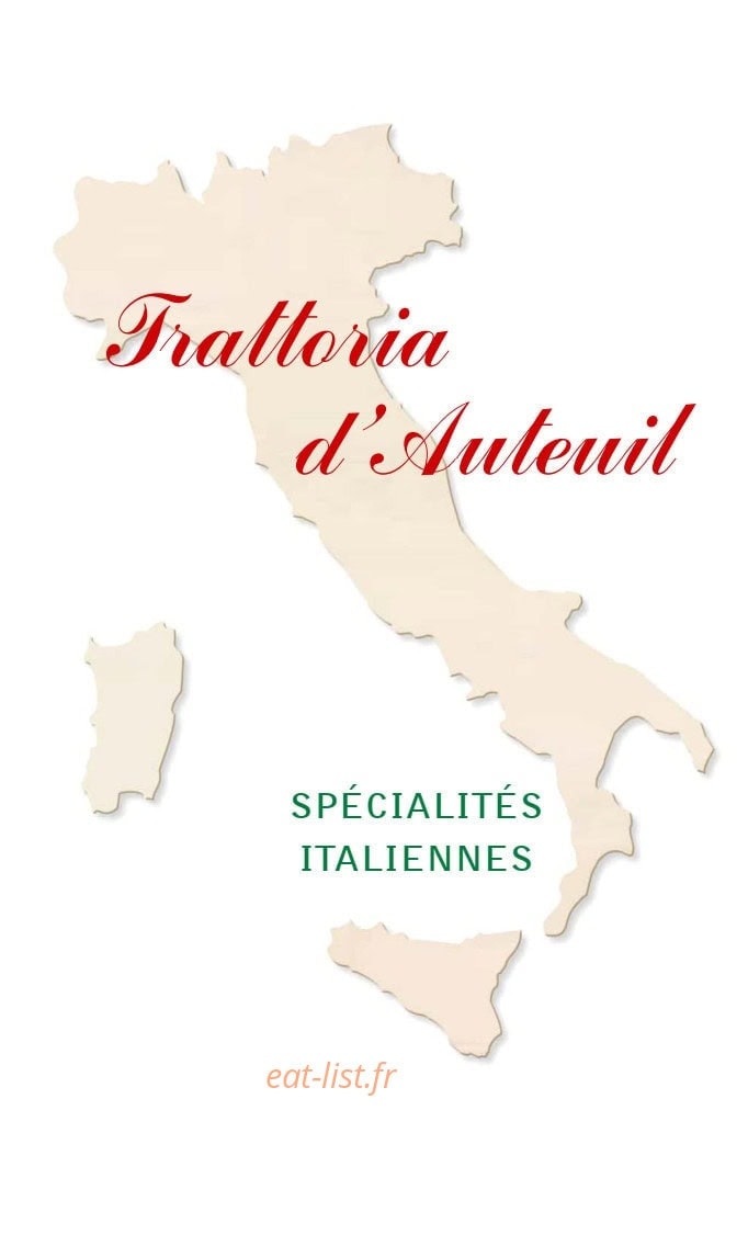 La Trattoria d'Auteuil — carte page 1