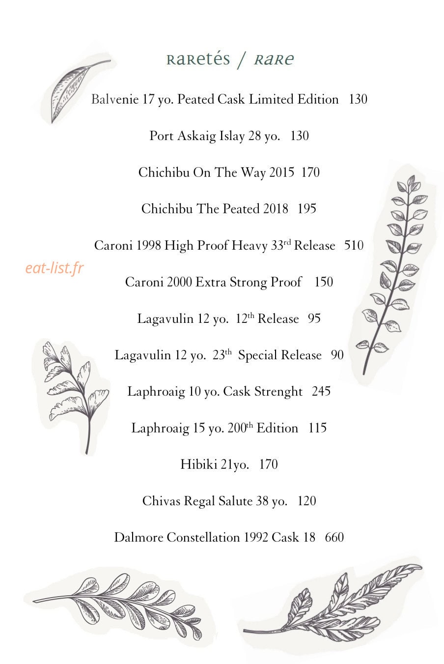Le Bar Bibliothèque — carte page 4