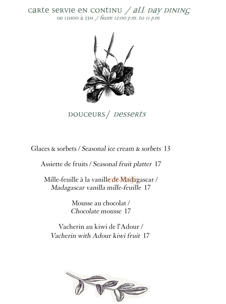 Le Bar Bibliothèque — carte page 22