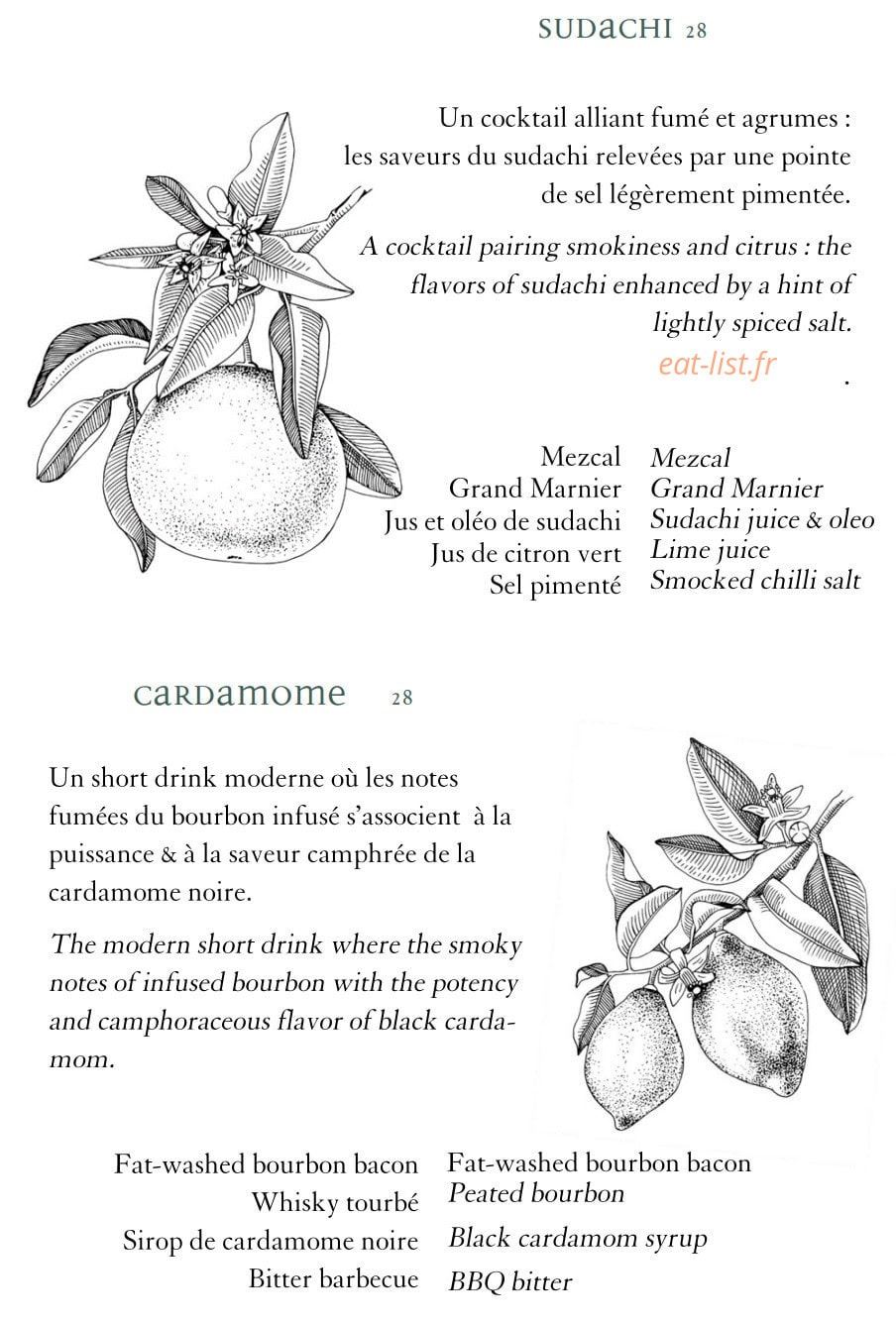 Le Bar Bibliothèque — carte page 3