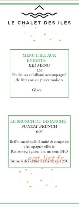 Le Chalet des Iles — carte page 2