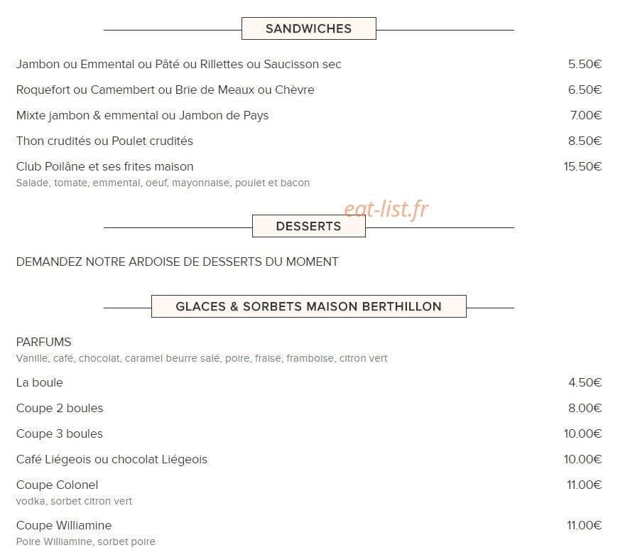 Le Chalet — carte page 11