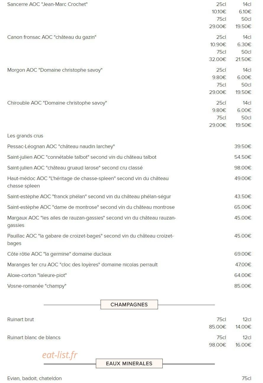 Le Chalet — carte page 4