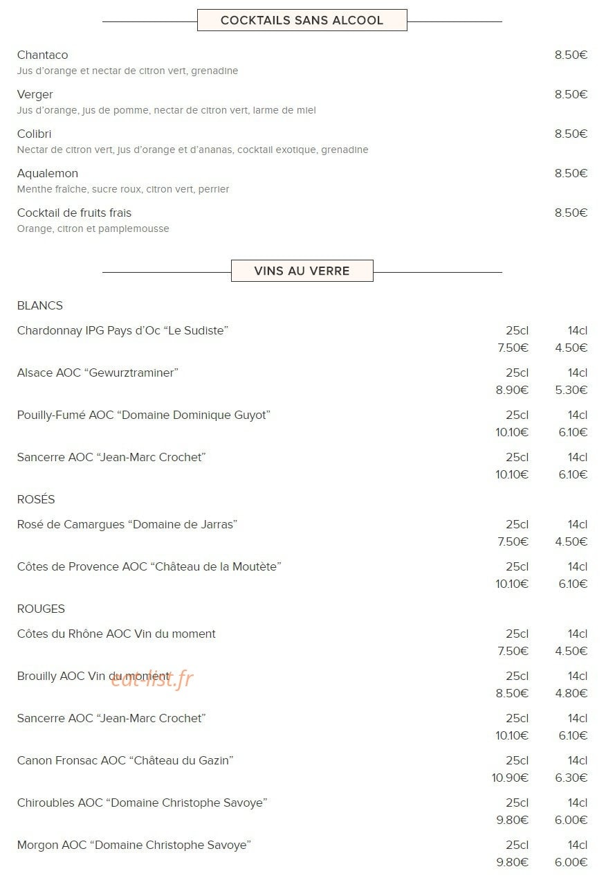 Le Chalet — carte page 6
