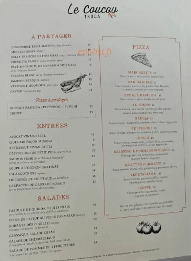Le Coucoo Café — carte page 1