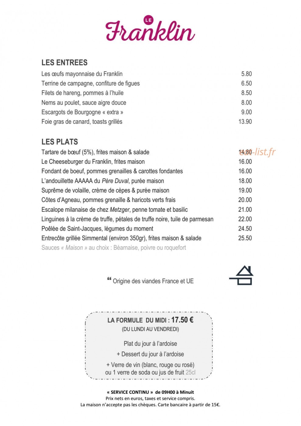 Le Franklin — carte page 2