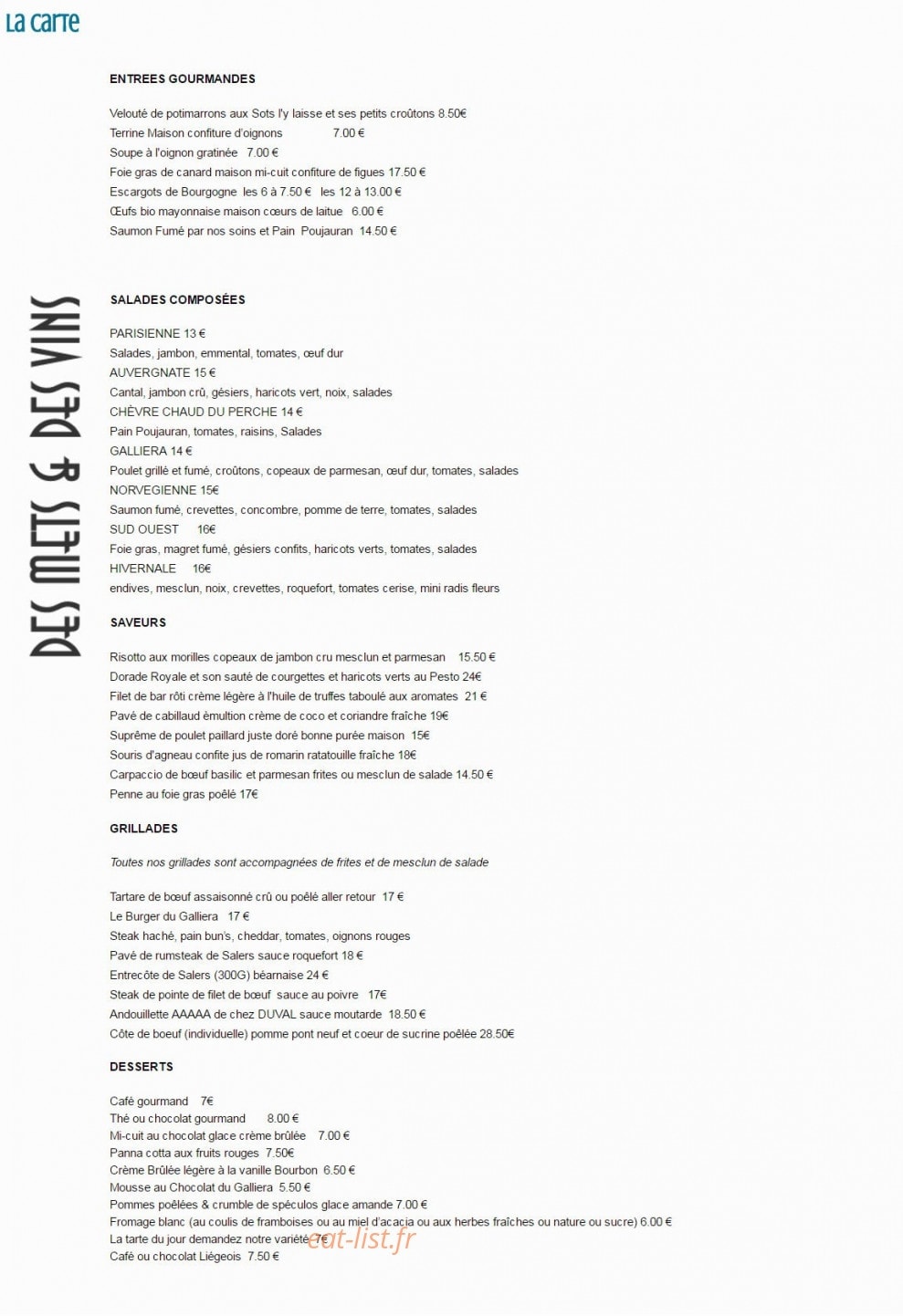 Le Galliera — carte page 1