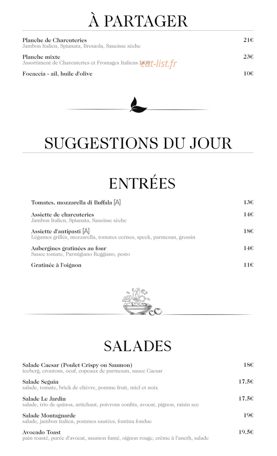 Le Jardin — carte page 1