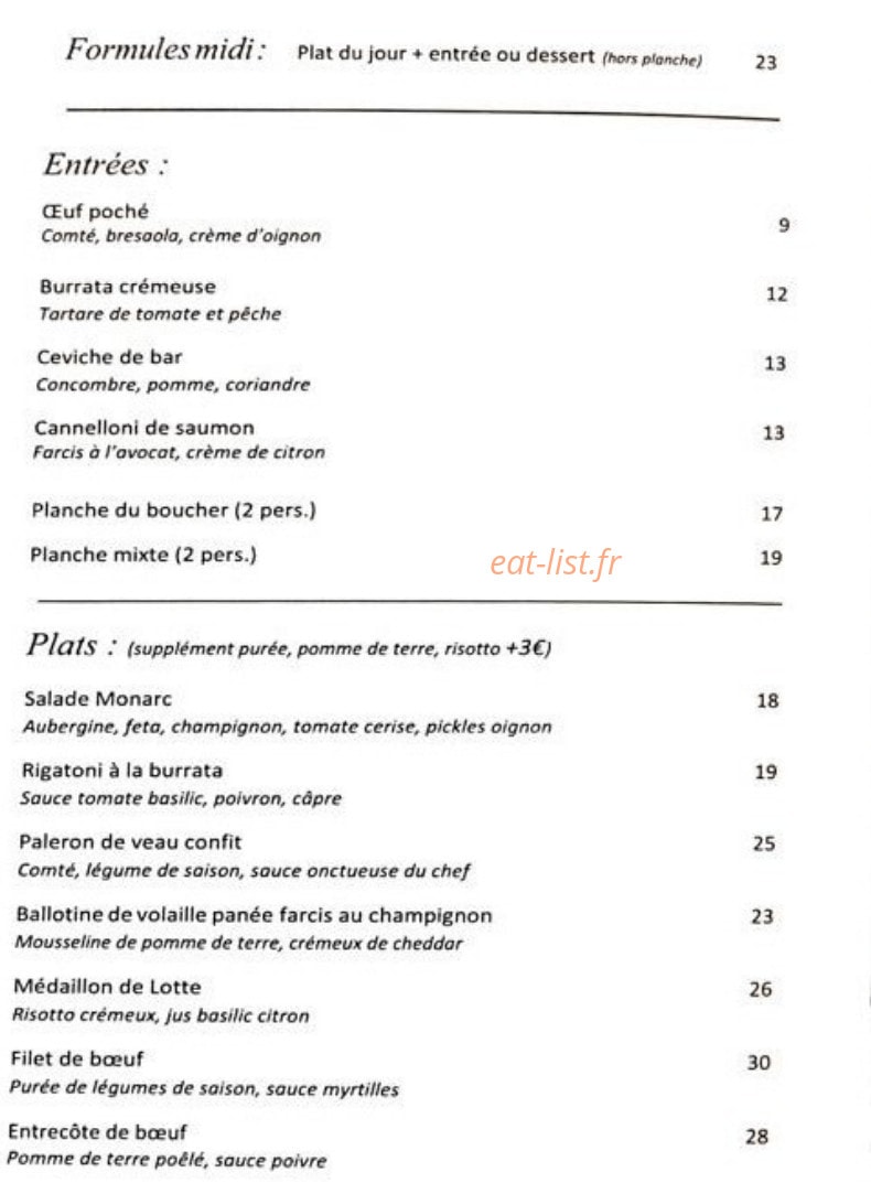 Le Monarc — carte page 1