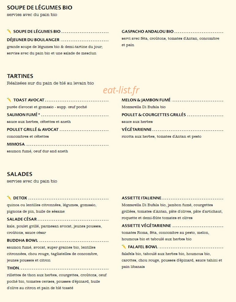 Le Pain Quotidien — carte page 5