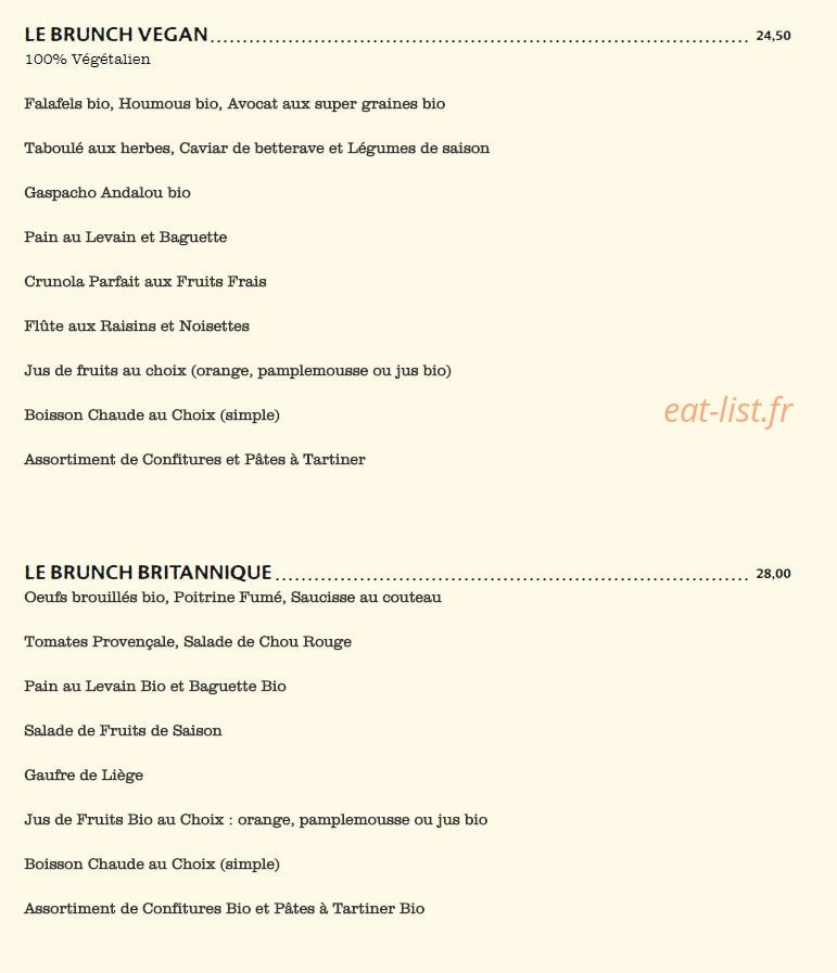 Le Pain Quotidien — carte page 3