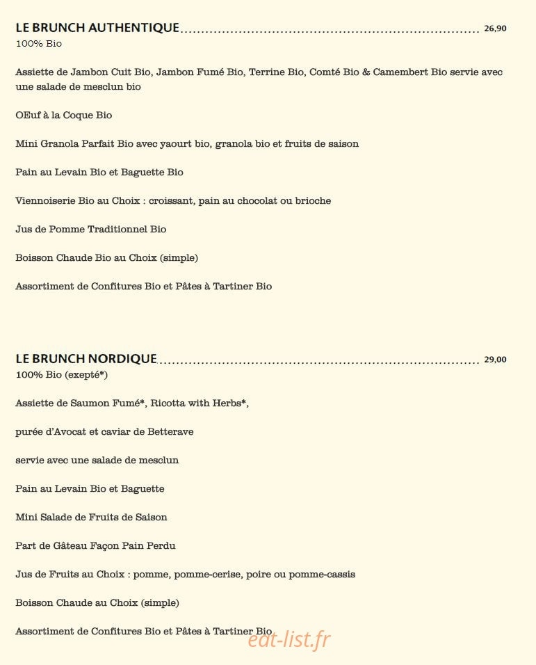 Le Pain Quotidien — carte page 2