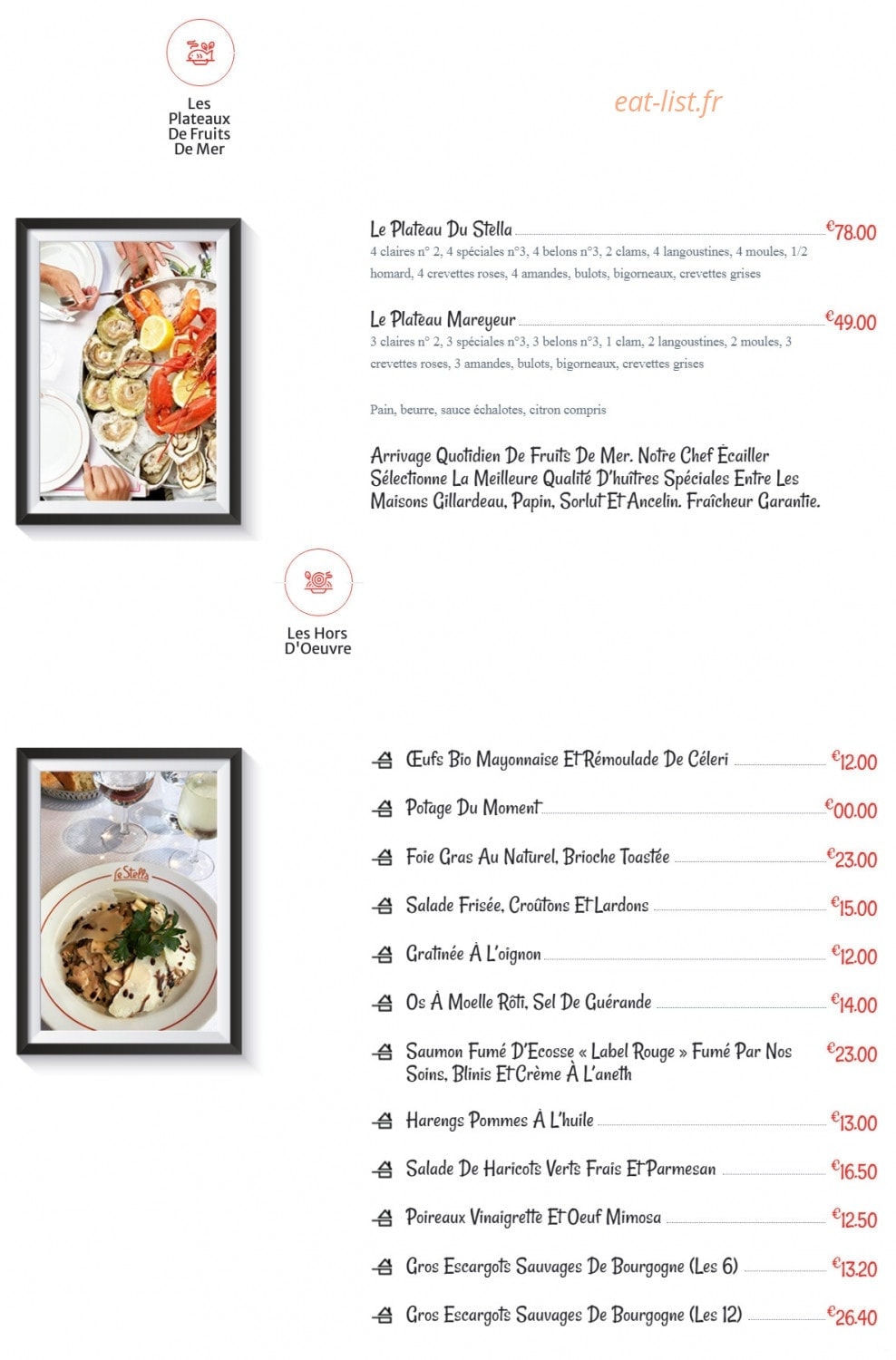 Le Stella — carte page 1