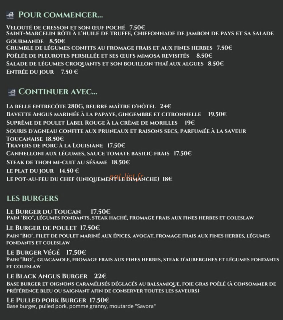 Le Toucan — carte page 3