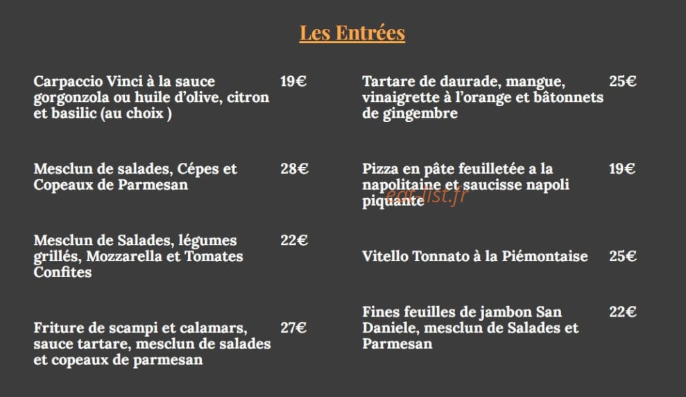 Le Vinci — carte page 1