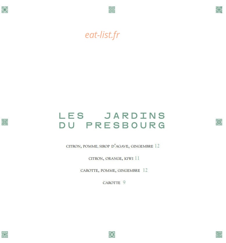 Les Jardins du Presbourg — carte page 1