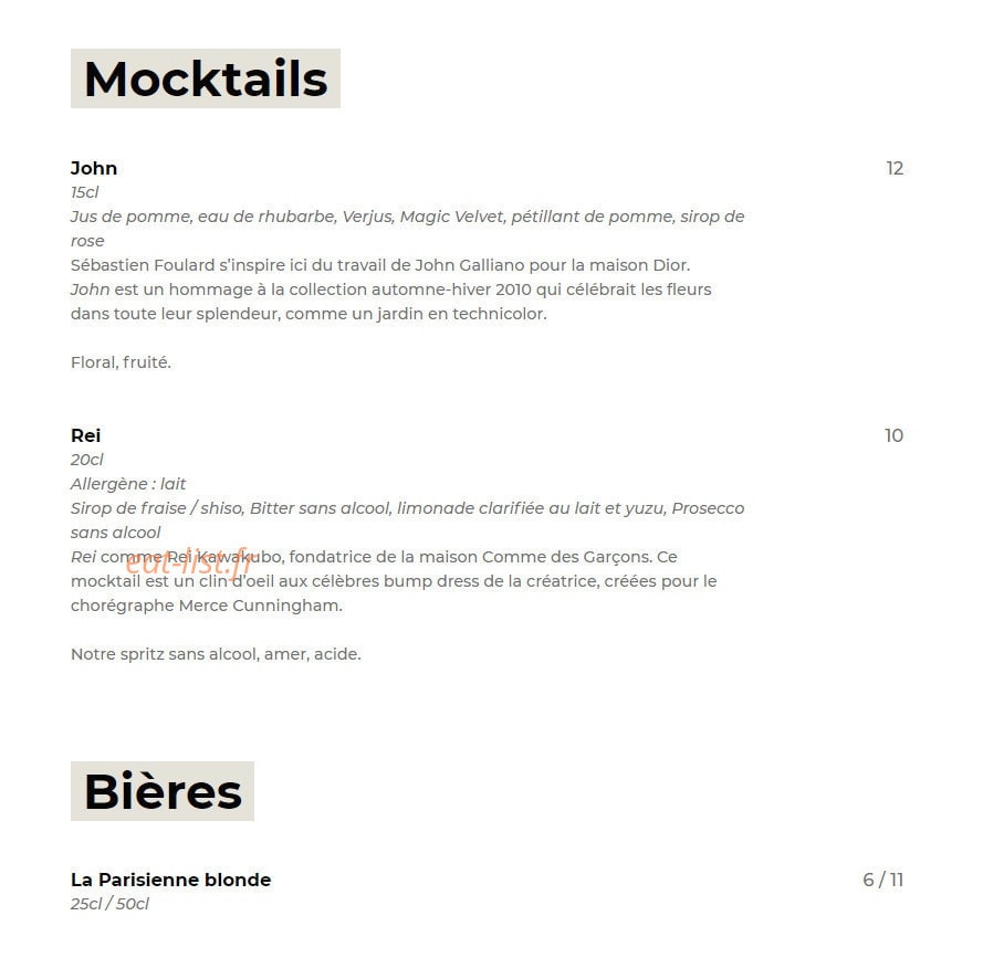 Les Petites Mains — carte page 6