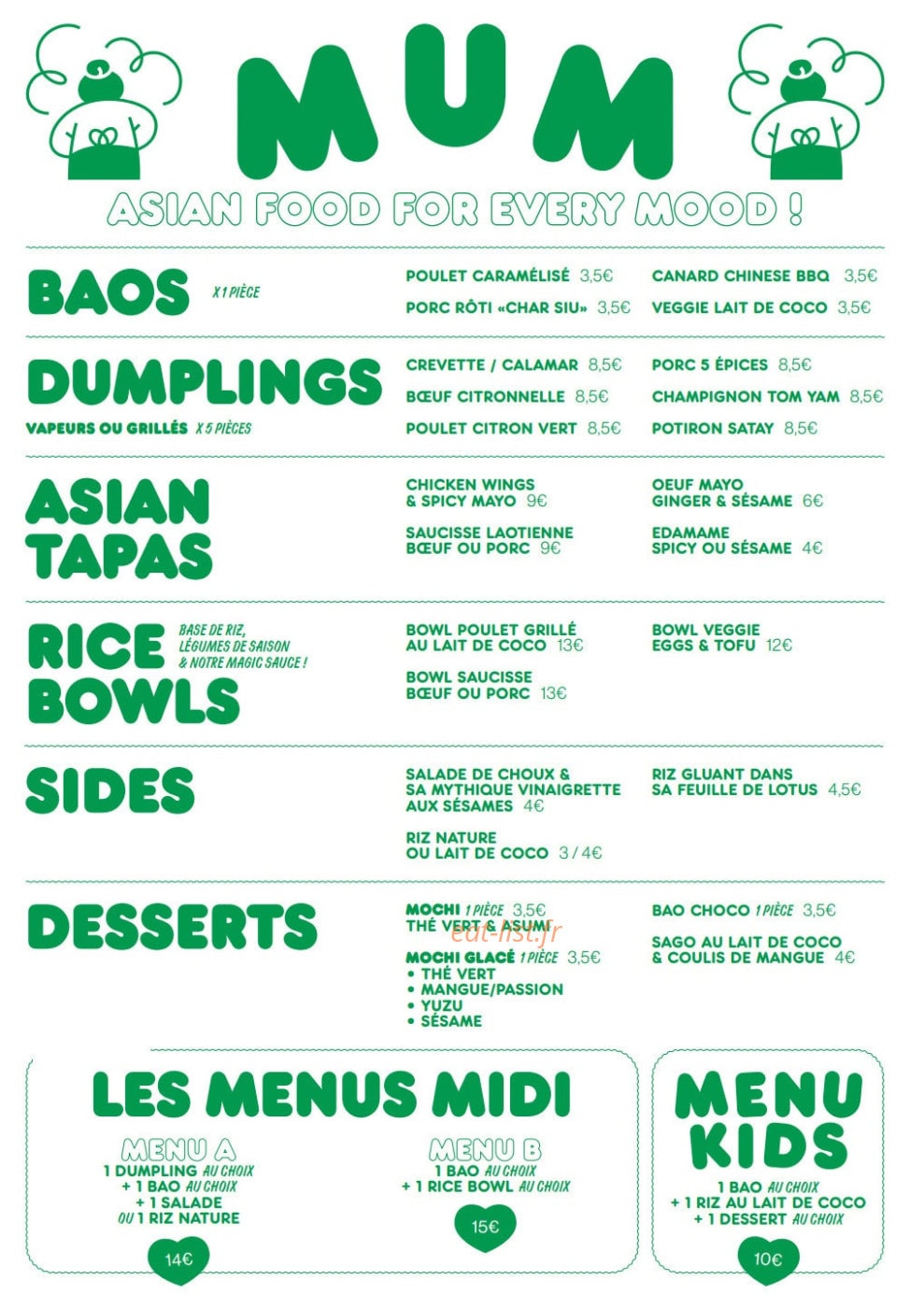 Mum Dim Sum 16 — carte page 1
