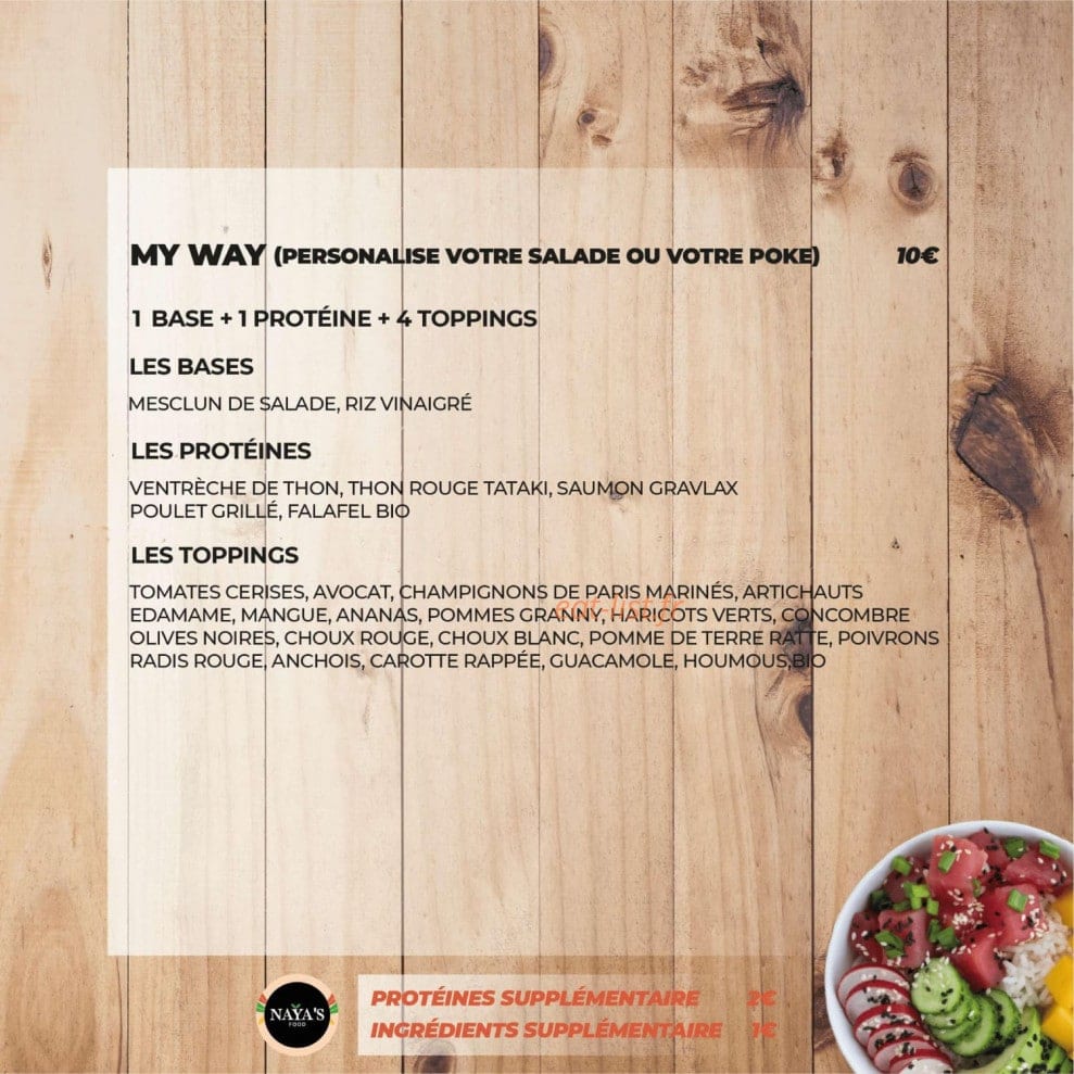 Naya's Food — carte page 4