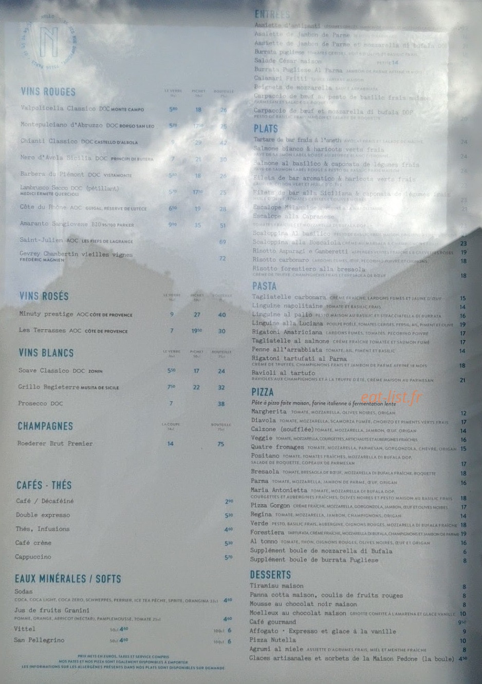 Nello Ristorante — carte page 1