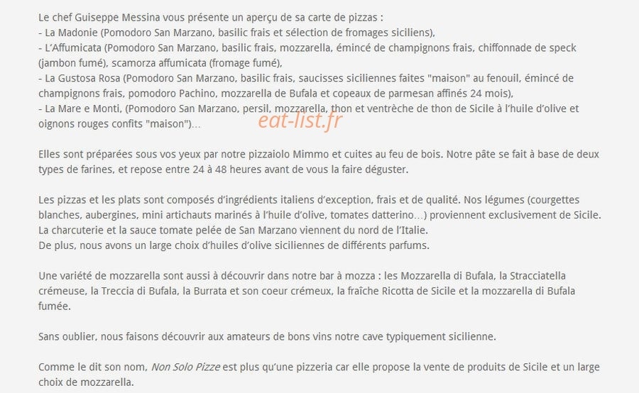 Non Solo Pizze — carte page 1