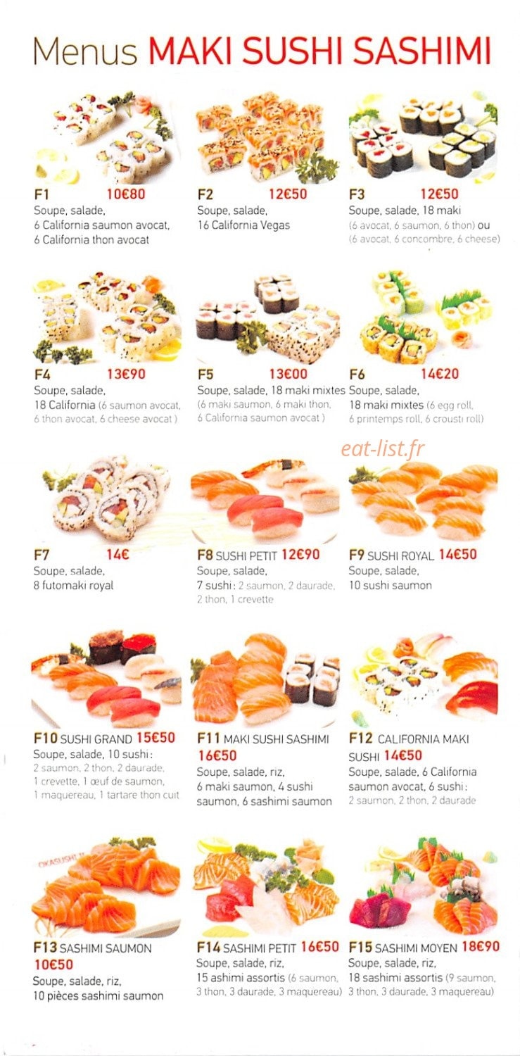 Oka Sushi — carte page 2