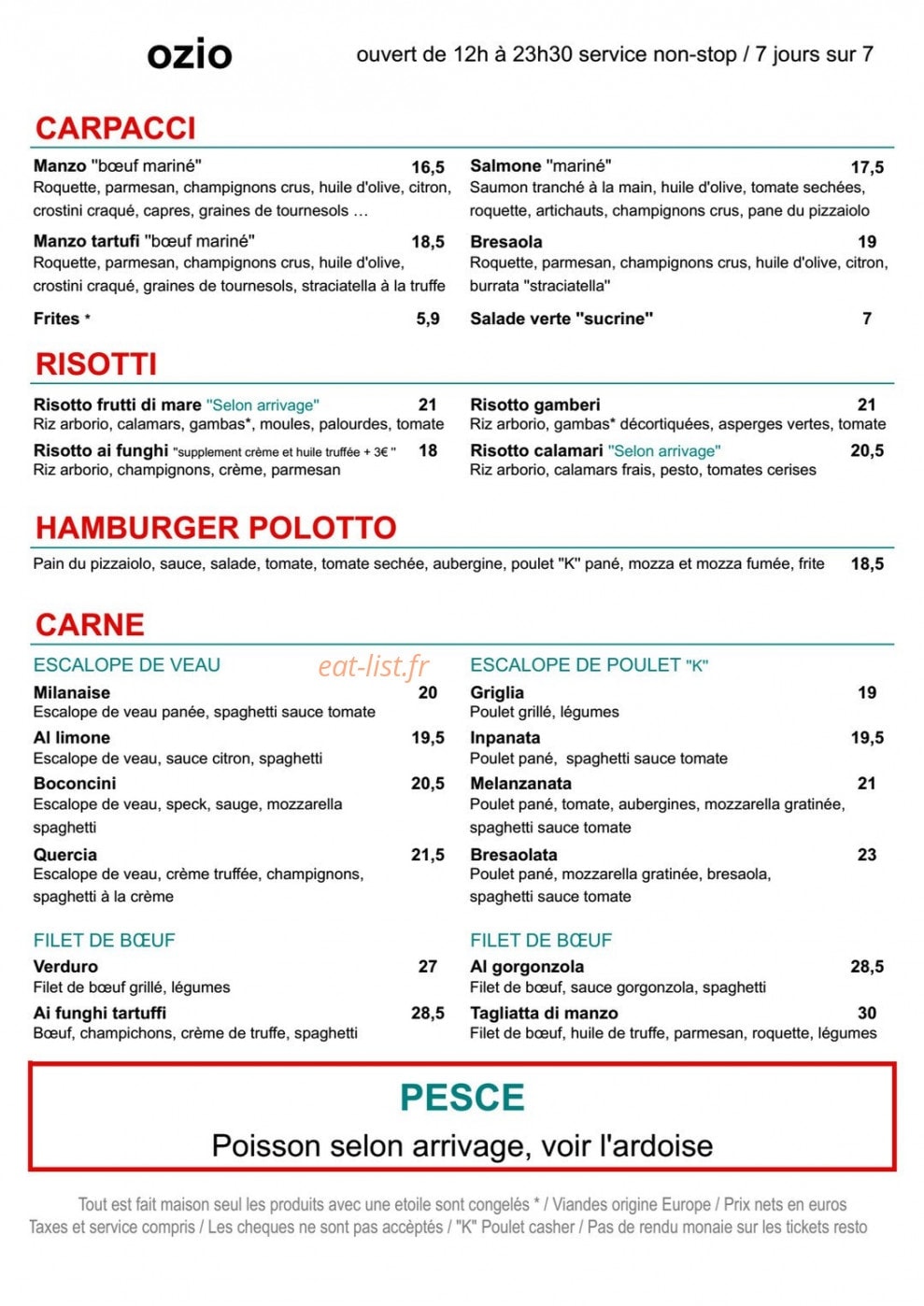 Ozio — carte page 2