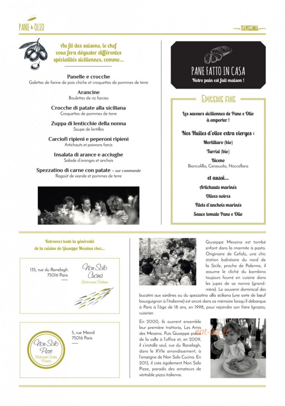 Pane & Olio — carte page 4