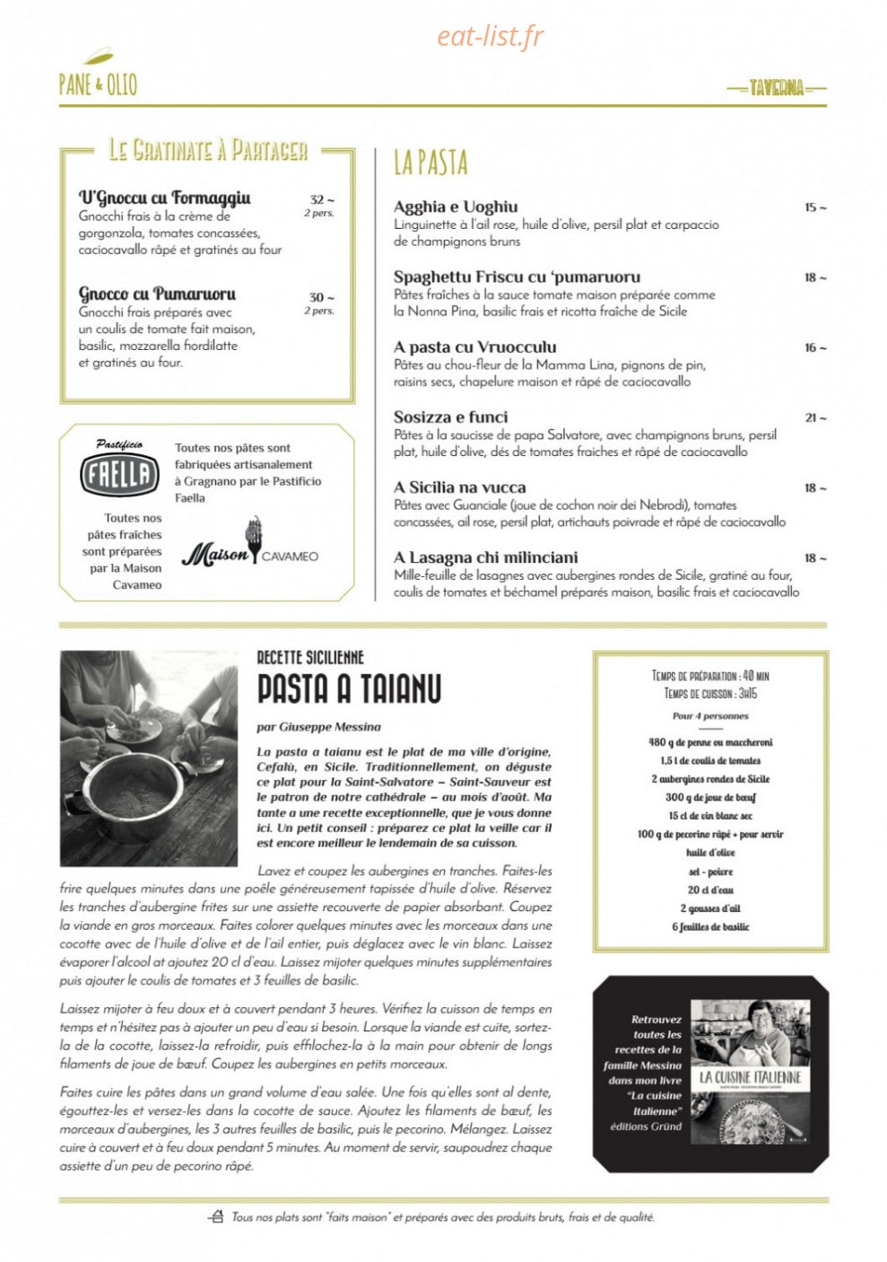 Pane & Olio — carte page 2