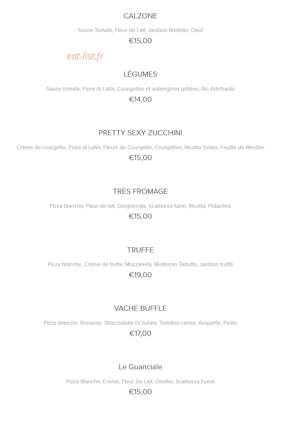 Pizza des As — carte page 5