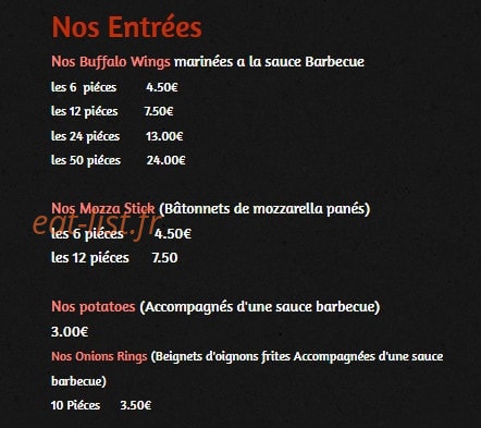 Pizza Exelmans — carte page 1