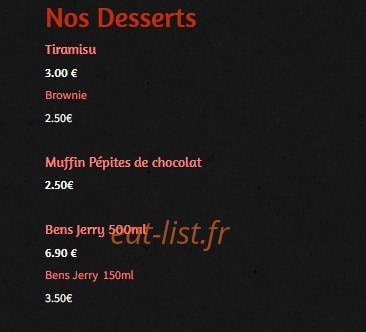 Pizza Exelmans — carte page 4