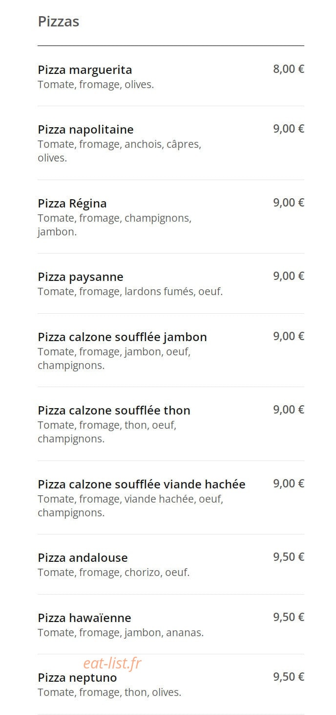 Pizza Mario — carte page 2