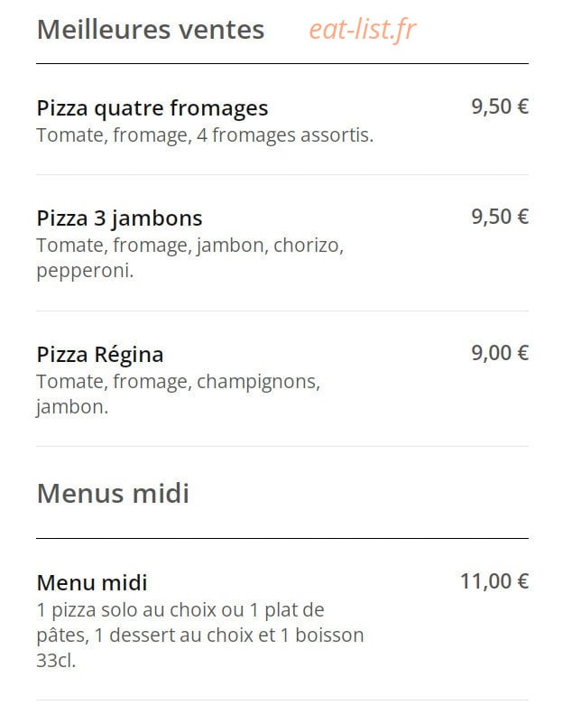 Pizza Mario — carte page 1