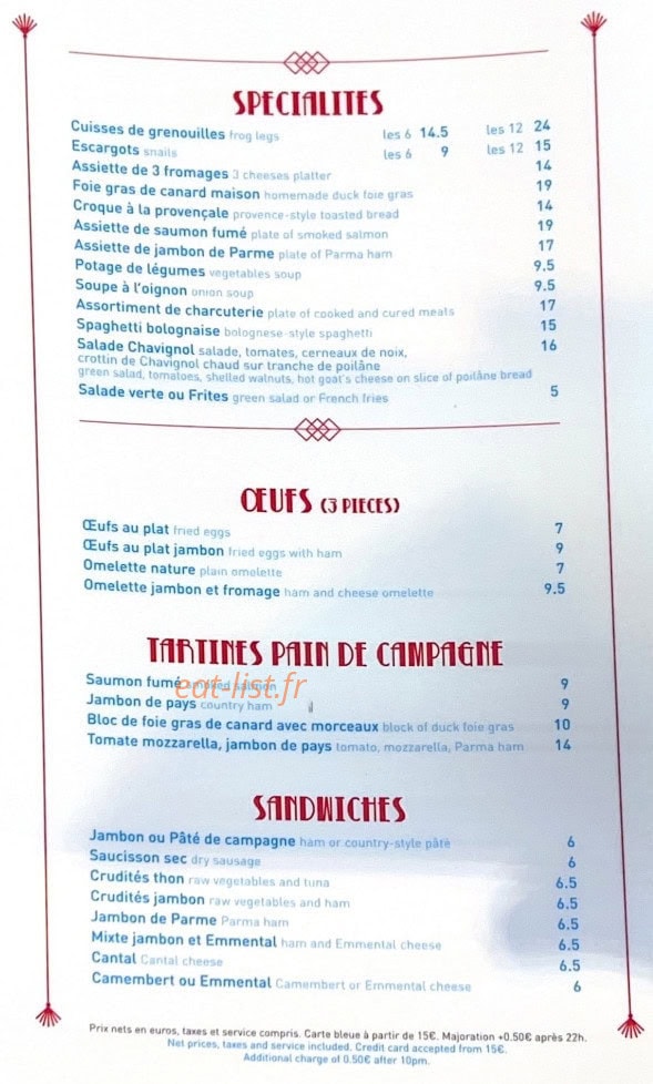 Pub Kléber — carte page 2