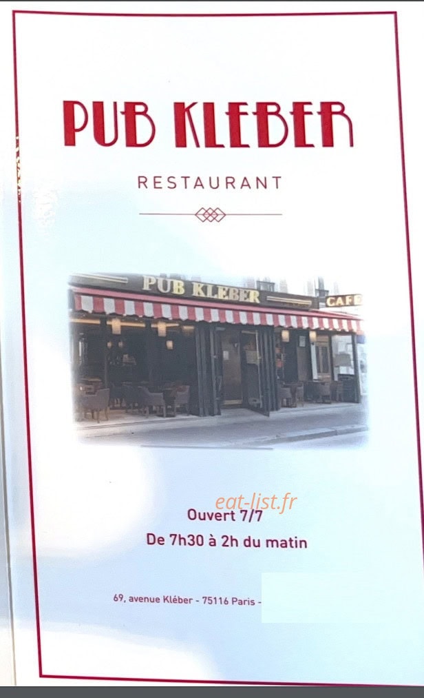 Pub Kléber — carte page 1