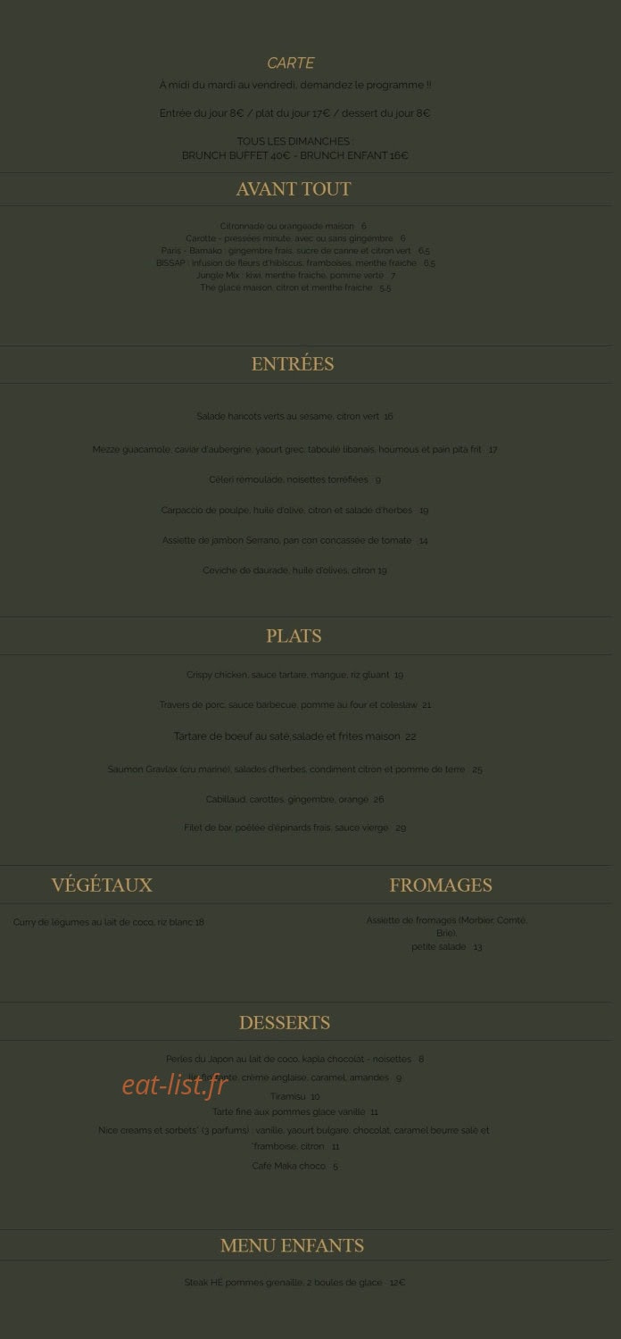 Radioeat — carte page 1