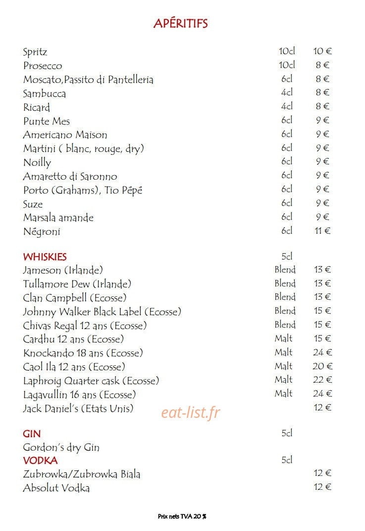 Restaurant Conti — carte page 3
