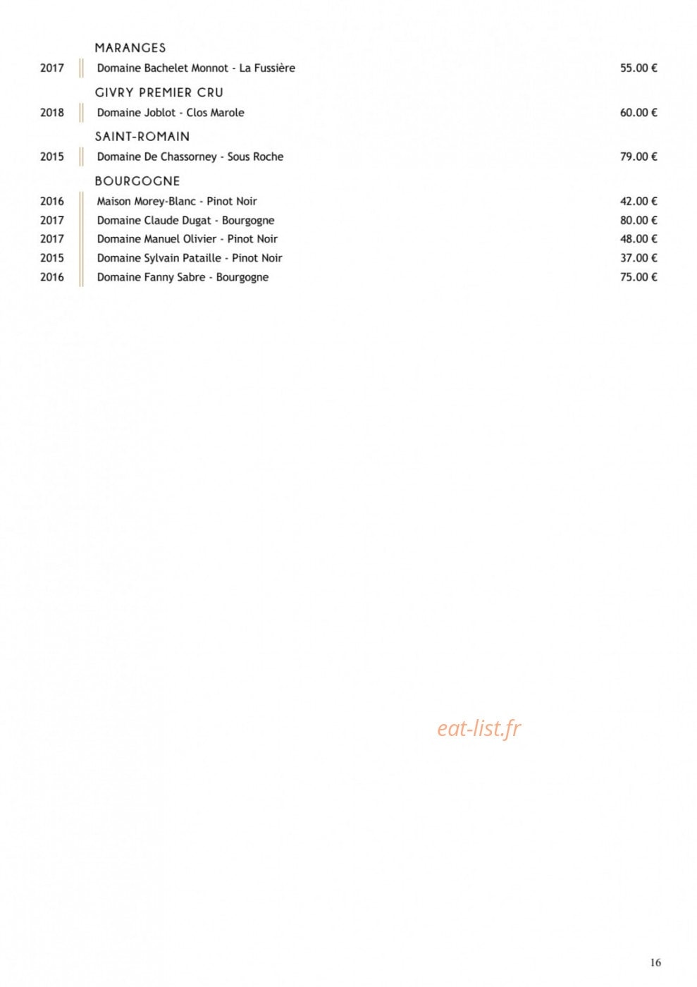 Restaurant Substance — carte page 5
