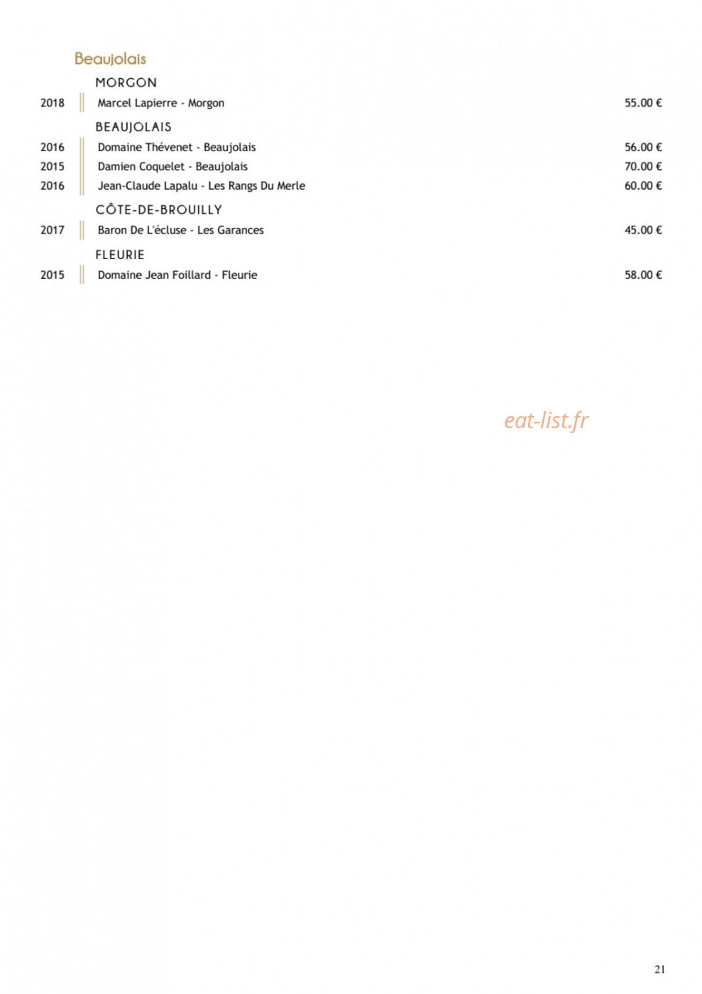 Restaurant Substance — carte page 10