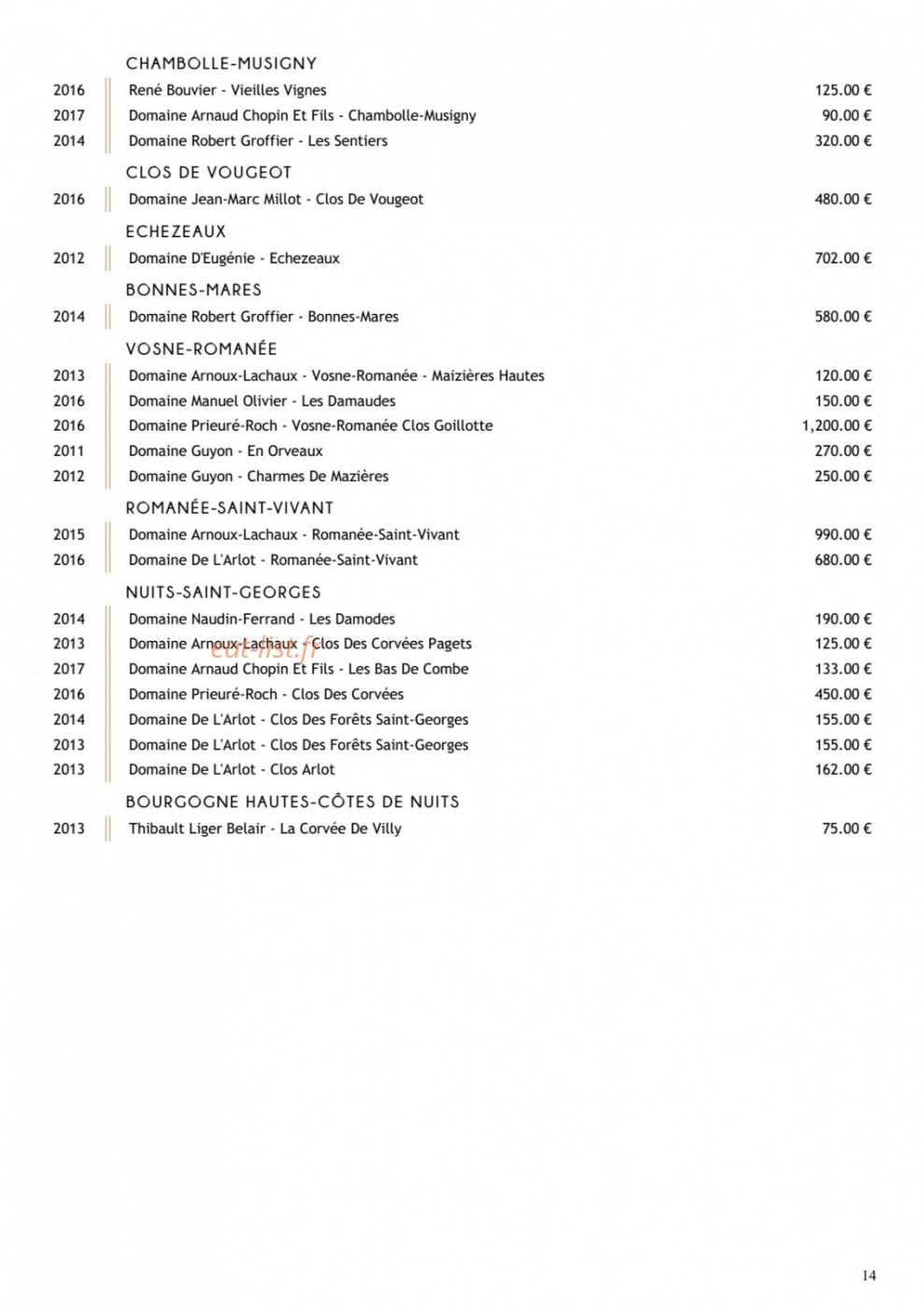 Restaurant Substance — carte page 3