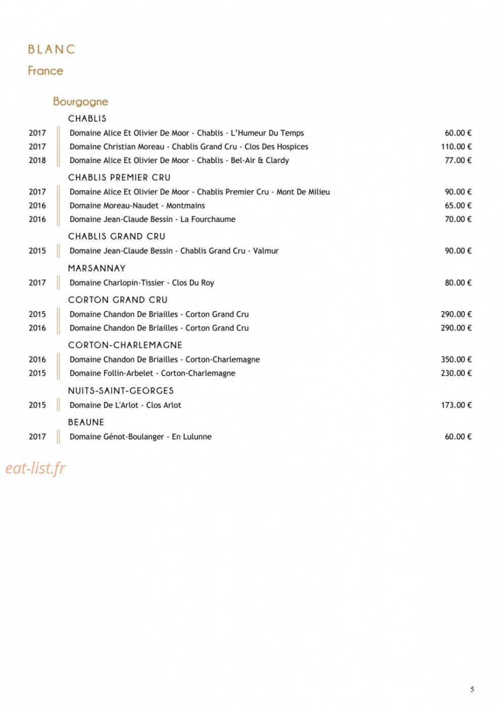 Restaurant Substance — carte page 14