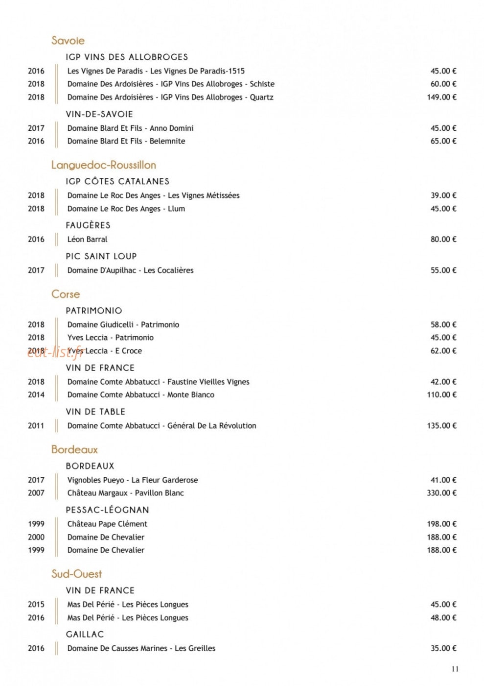 Restaurant Substance — carte page 20