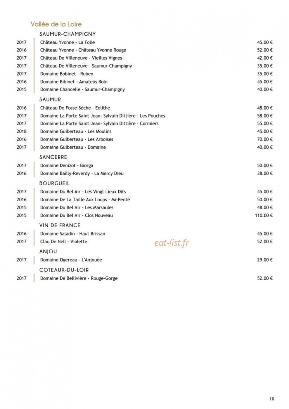 Restaurant Substance — carte page 7